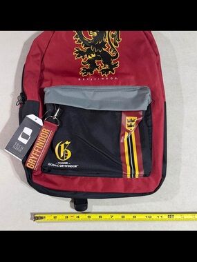 Bioworld Gryffindor Red, Black & Gray Backpack with Crest Accent